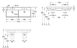 Villeroy & Boch Avento - Doppelmöbelwaschtisch 1200x470 Mm, Mit Überlauf, Mit Hahnlöchren, CeramicPlus, Stone White 4A23CKRW -Villeroy & Boch d2ba0b53226042df30f21170