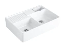 Villeroy & Boch Spültische - Keramikspüle 895x630 Mm Mit Ablaufgarnitur, CeramicPlus, Alpinweiß 632392R1