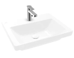 Villeroy & Boch Subway 3.0 - Möbelwaschtisch 550x440 Mm, Ohne Überlauf, Mit Hahnloch, CeramicPlus, Stone White 4A70F5RW