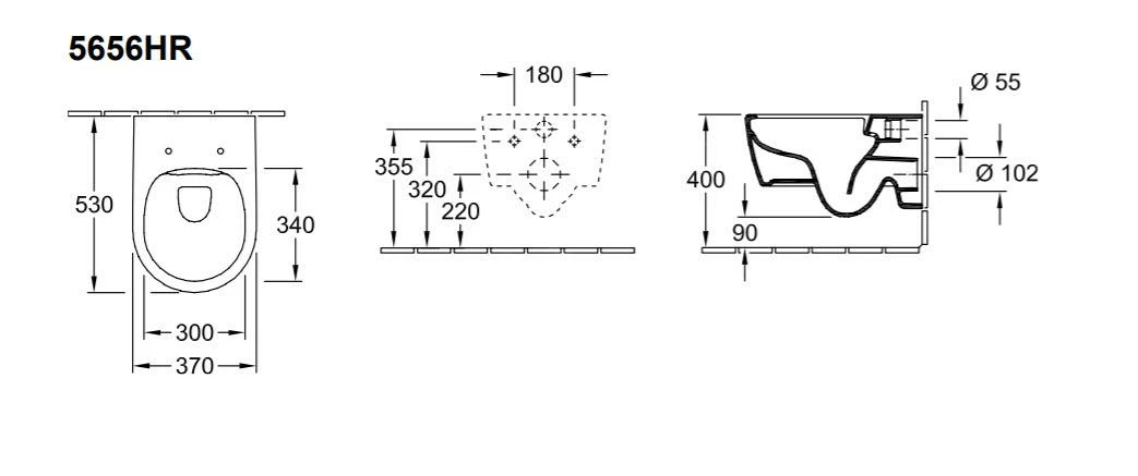 Villeroy & Boch Avento - Wand-WC Mit Sitz SoftClosing, DirectFlush, Alpinweiß 5656HR01 4 Villeroy & Boch Avento - Wand-WC Mit Sitz SoftClosing, DirectFlush, Alpinweiß 5656HR01 – Bild 2