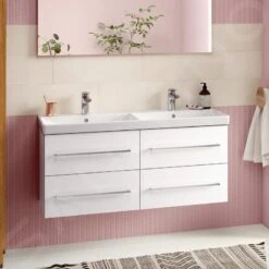 Villeroy & Boch Avento - Schrank-Doppelwaschbecken 1200x470 Mm, Mit Überlauf, 2 Hahnlöcher, Alpinweiß 4A23CKR1 -Villeroy & Boch dbad414415f9004c1095b6cd 1