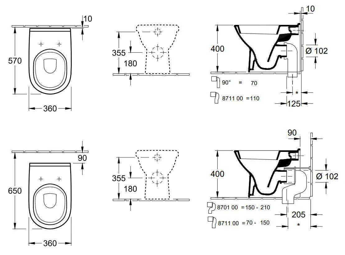 Villeroy & Boch O.novo - Stand WC, Vario Abgang, Alpinweiß 56571001 4 Villeroy & Boch O.novo - Stand WC, Vario Abgang, Alpinweiß 56571001 – Bild 2