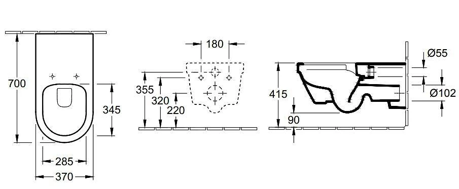 Villeroy & Boch Architectura - Wand-WC Vita, 370 X 700 Mm - Antibakteriell Mit CeramciPlus, Alpinweiß 5649R0T2 4 Villeroy & Boch Architectura - Wand-WC Vita, 370 X 700 Mm - Antibakteriell Mit CeramciPlus, Alpinweiß 5649R0T2 – Bild 2