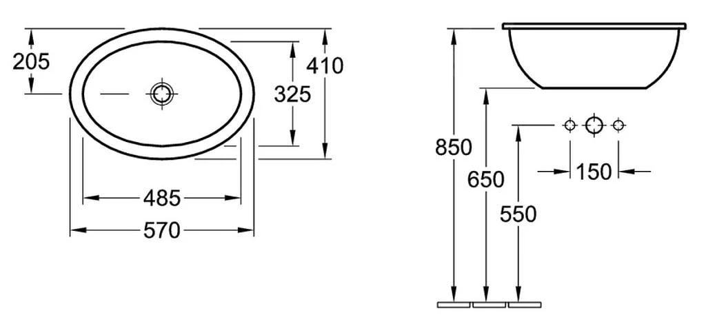 Villeroy & Boch Loop&Friends - Waschbecken Ohne Hahnloch, 570 X 410 Mm, Weiß, Mit Überlauf 61552001 4 Villeroy & Boch Loop&Friends - Waschbecken Ohne Hahnloch, 570 X 410 Mm, Weiß, Mit Überlauf 61552001 – Bild 2