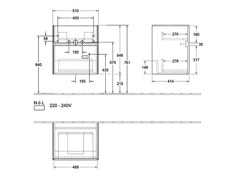 Villeroy & Boch Collaro - Waschtischunterschrank, 510x546x414 Mm, 2 Auszüge, Schwarz Matt C00700PD 4 Villeroy & Boch Collaro - Waschtischunterschrank, 510x546x414 Mm, 2 Auszüge, Schwarz Matt C00700PD – Bild 2