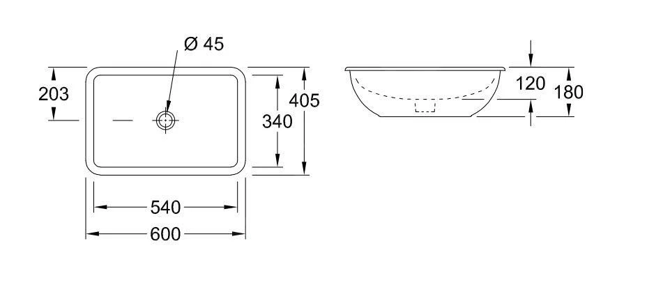 Villeroy & Boch Loop&Friends - Unterbauwaschtisch 540x340 Mm, Ohne Überlauf, Ohne Hahnloch, CeramicPlus, Alpinweiß 616300R1 4 Villeroy & Boch Loop&Friends - Unterbauwaschtisch 540x340 Mm, Ohne Überlauf, Ohne Hahnloch, CeramicPlus, Alpinweiß 616300R1 – Bild 2