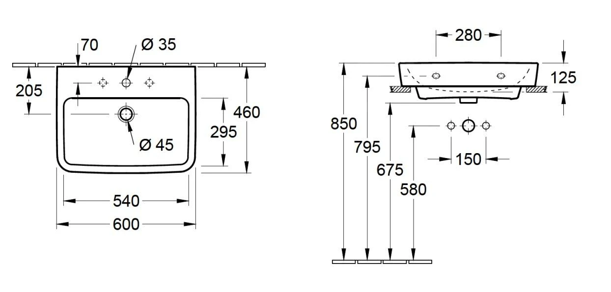 Villeroy & Boch O.novo - Aufsatzwaschbecken, 600x460 Mm, Ohne Überlauf, Mit Hahnloch, CeramicPlus, Alpinweiß 4A416LR1 4 Villeroy & Boch O.novo - Aufsatzwaschbecken, 600x460 Mm, Ohne Überlauf, Mit Hahnloch, CeramicPlus, Alpinweiß 4A416LR1 – Bild 2